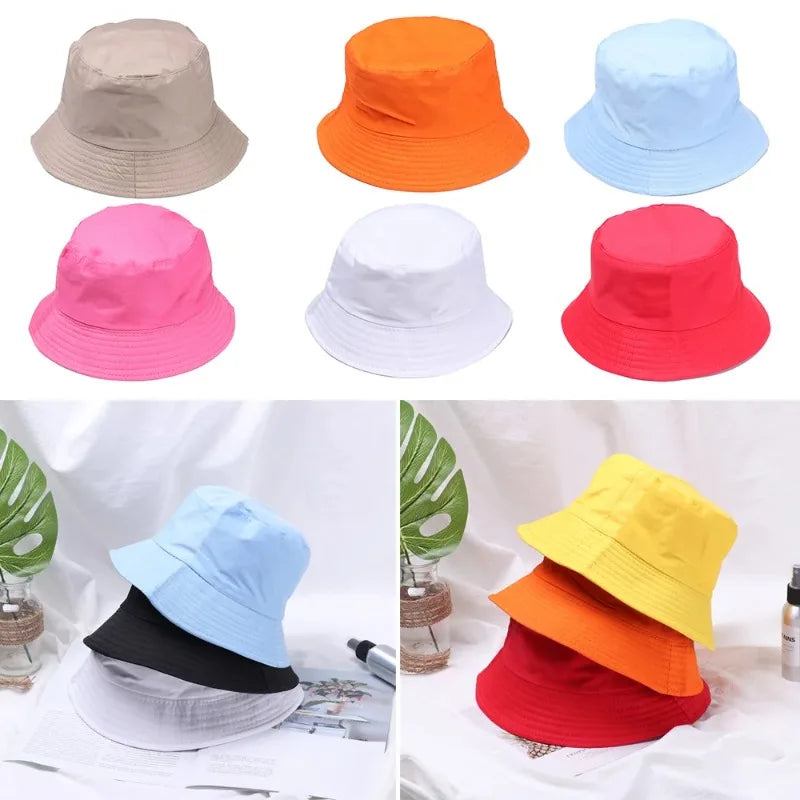 Summer Foldable Bucket Hat Unisex Outdoor Sunscreen Cotton Fishing Hunting Cap Men Basin Chapeau Sun Prevent Hats for Women 2023