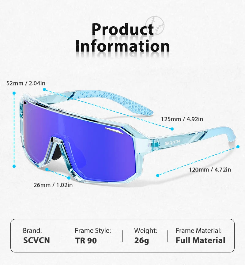 SCVCN Boys Bike Sunglasses Child Cycling Glasses for Kids UV400 Girls Small Size Glasses Fashion Outdoor Sports Protection 2024