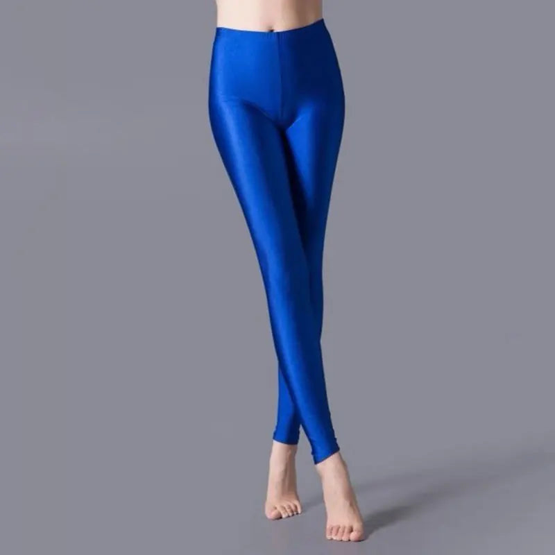 2024 New Satin Glossy Pants High Waist Sport Women Fitness Shiny Yoga Pants Tights Leggings High Elastic Glossy Leggings