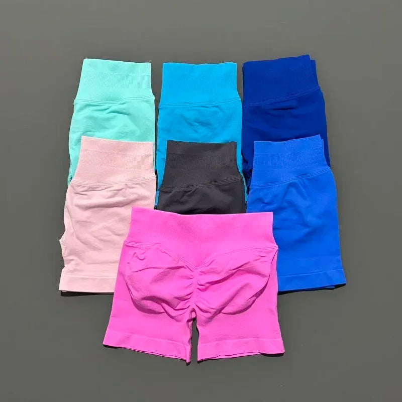 Women Fitness Workout Shorts Yoga High Waist Lift Butt Fitness Shorts Gym Running Sportswear Women Push Up Gym Leggings
