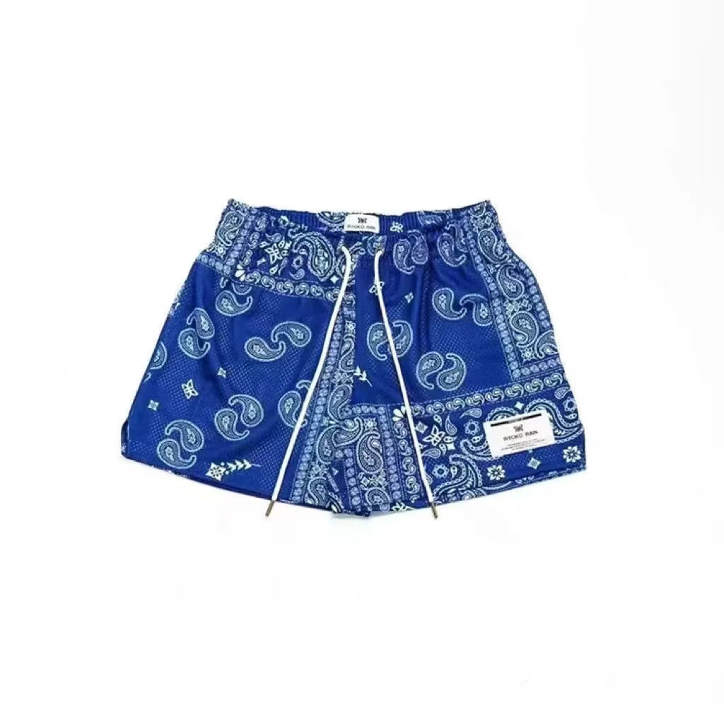 RYOKO RAIN New summer men's shorts men and women's fashion beach seaside casual shorts mesh sports quick-drying quarter pants