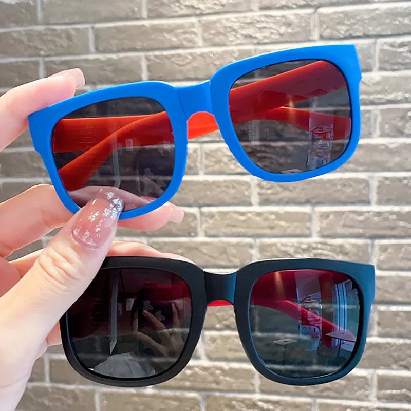 3PCS Foldable Pocket Sunglasses for Kids Boys Girls Outdoor Travel Goggle Shades Eyewear Square Frame UV Protection Sun Glasses