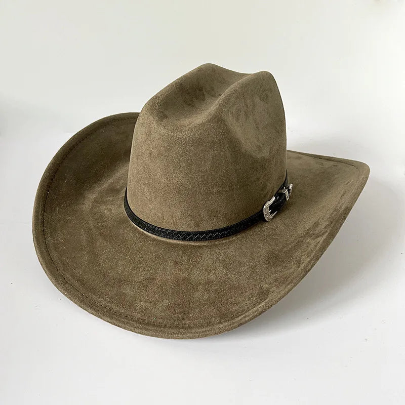 Western Vegan suede hat cowboy hat jazz panama hat unisex women's hat wide brim cowboy hat women's hat cowboy hat