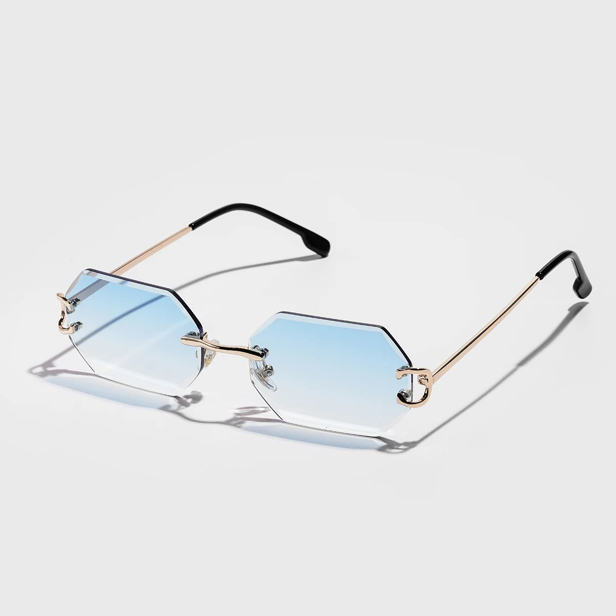 Ruiao 2026 new rimless luxury Sunglasses diamond cut sun shades for man and women designer brand glasses UV400 frameless eyewear