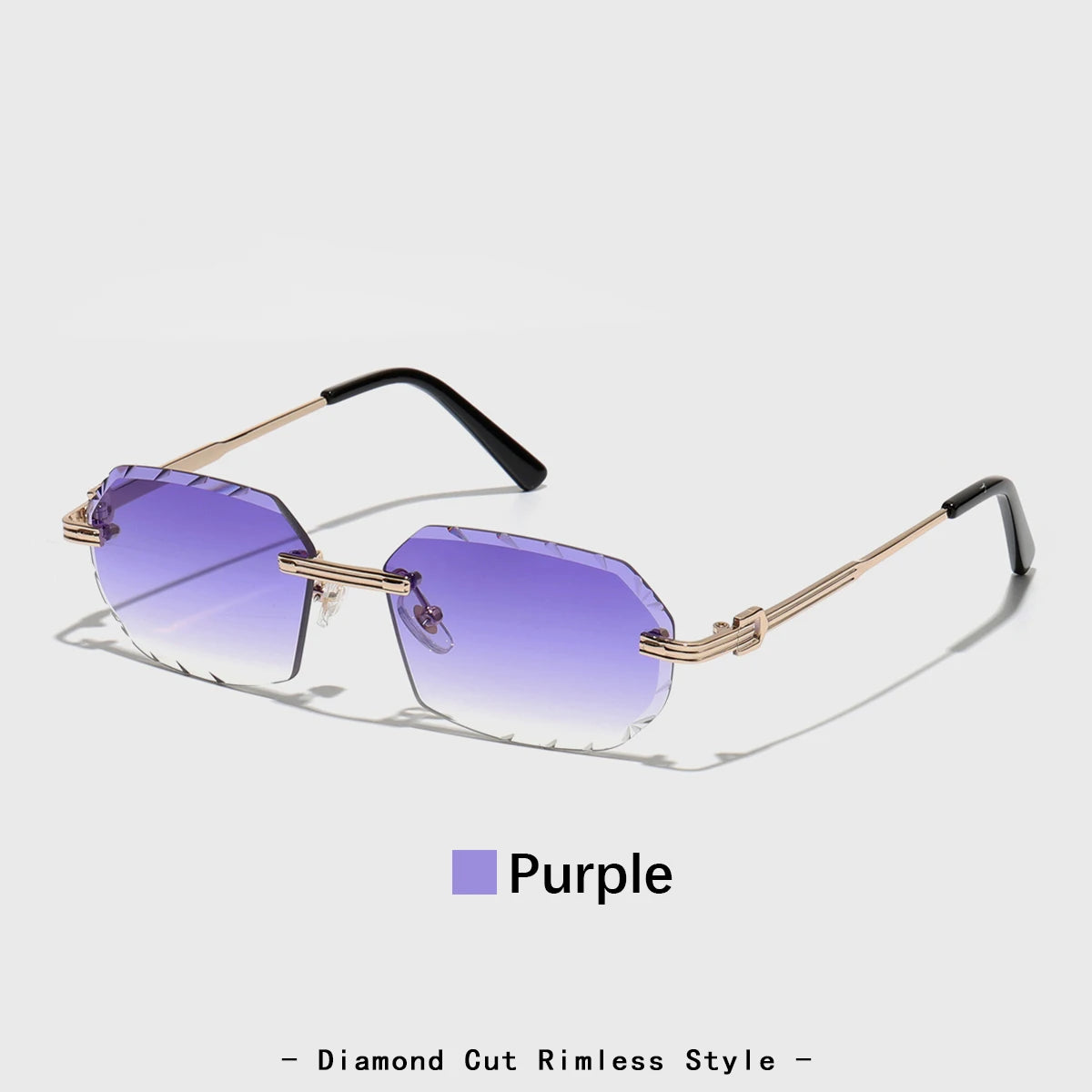 Ruiao 2026 new rimless luxury Sunglasses diamond cut sun shades for man and women designer brand glasses UV400 frameless eyewear