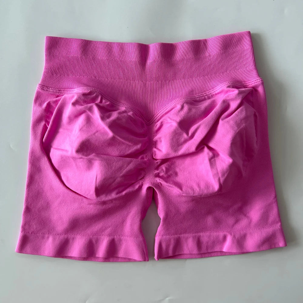 DF LOGO Seamless Gym Shorts Low Ribbed Band Yoga Shorts Scrunch Bum Workout Shorts Booty Stretch Fitness Clothes Running Shorts