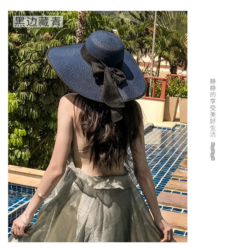 Women Hat Foldable Summer Straw Hat For Beach Travel Visors Female Face Protection UV Cut Bucket Cap Girl Sun Panama Wholesale