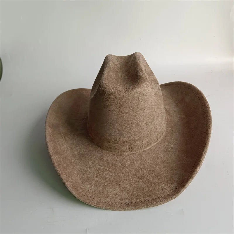 Western Vegan suede hat cowboy hat jazz panama hat unisex women's hat wide brim cowboy hat women's hat cowboy hat