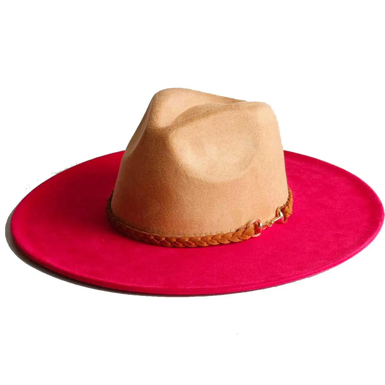 Vegan suede hat belt accessories heart-shaped wide-brimmed fedora hat for men and women felt jazz hat classic chapeau femme