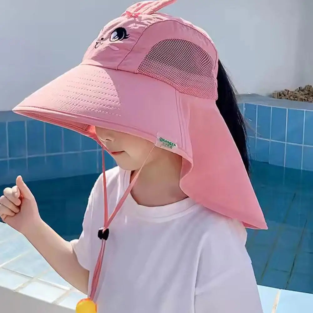 Kid Hat Summer Cap Sun Thin Breathable Large Brim Fisherman Hat Children UV Protection Going Out Beach Sun Caps