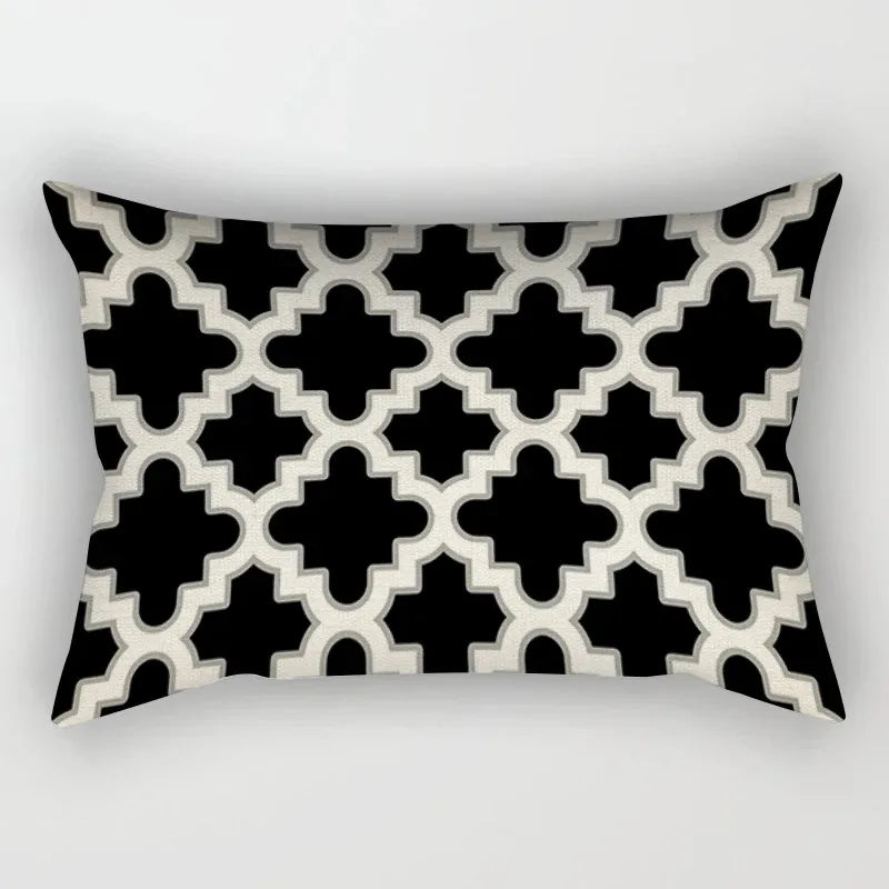 Geometric Black Pillowcase Living Room Sofa Cushion Cover Pillowcase Waist Home Decoration