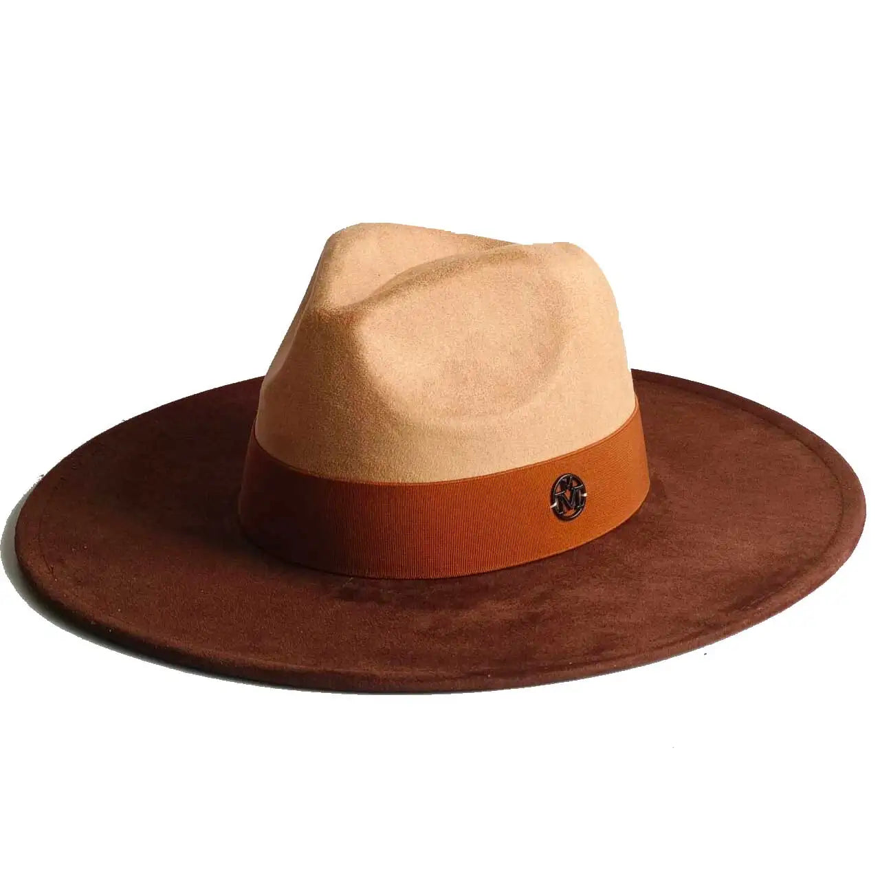 Vegan suede hat belt accessories heart-shaped wide-brimmed fedora hat for men and women felt jazz hat classic chapeau femme