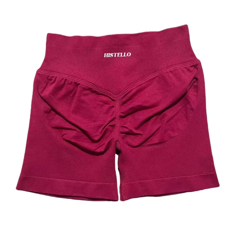 HISTELLO Sports Shorts Df Substitute High Waist Women Yoga Workout Short Seamless Leggings Stretch Fitness Running Gym Shorts