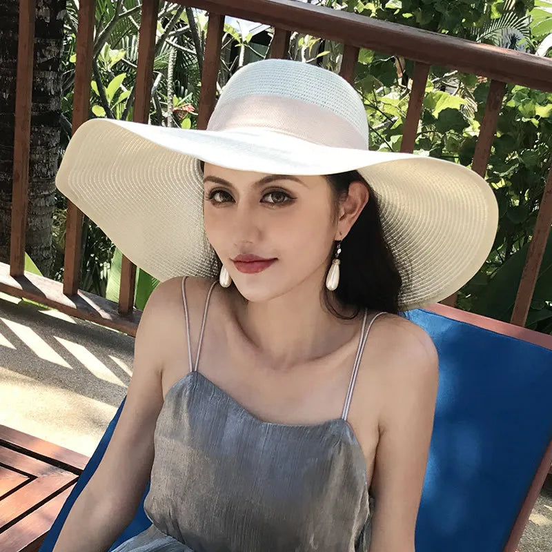 Women Hat Foldable Summer Straw Hat For Beach Travel Visors Female Face Protection UV Cut Bucket Cap Girl Sun Panama Wholesale