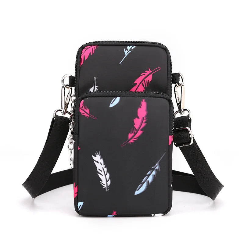 New Women Mobile Phone Bag Nylon Cell Phone Bag Coin Purse Strap Shoulder Bag Small Crossbody Bags for Women Wallet Travel Purse