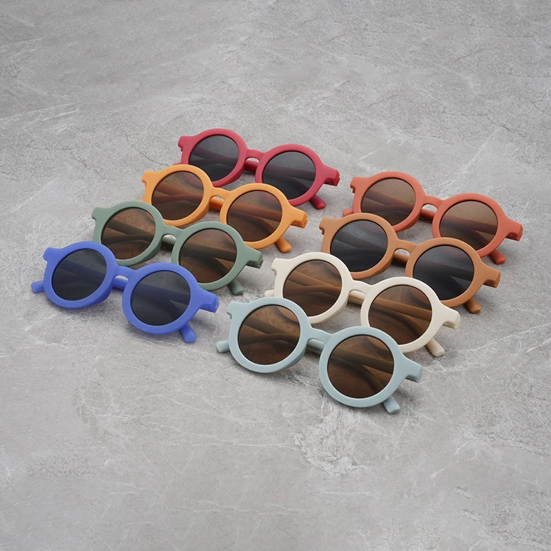 3PCS  New Children's Sunglasses Children's Fashion Trend Round Frame Sunglasses Photography Style Personalized Glasses