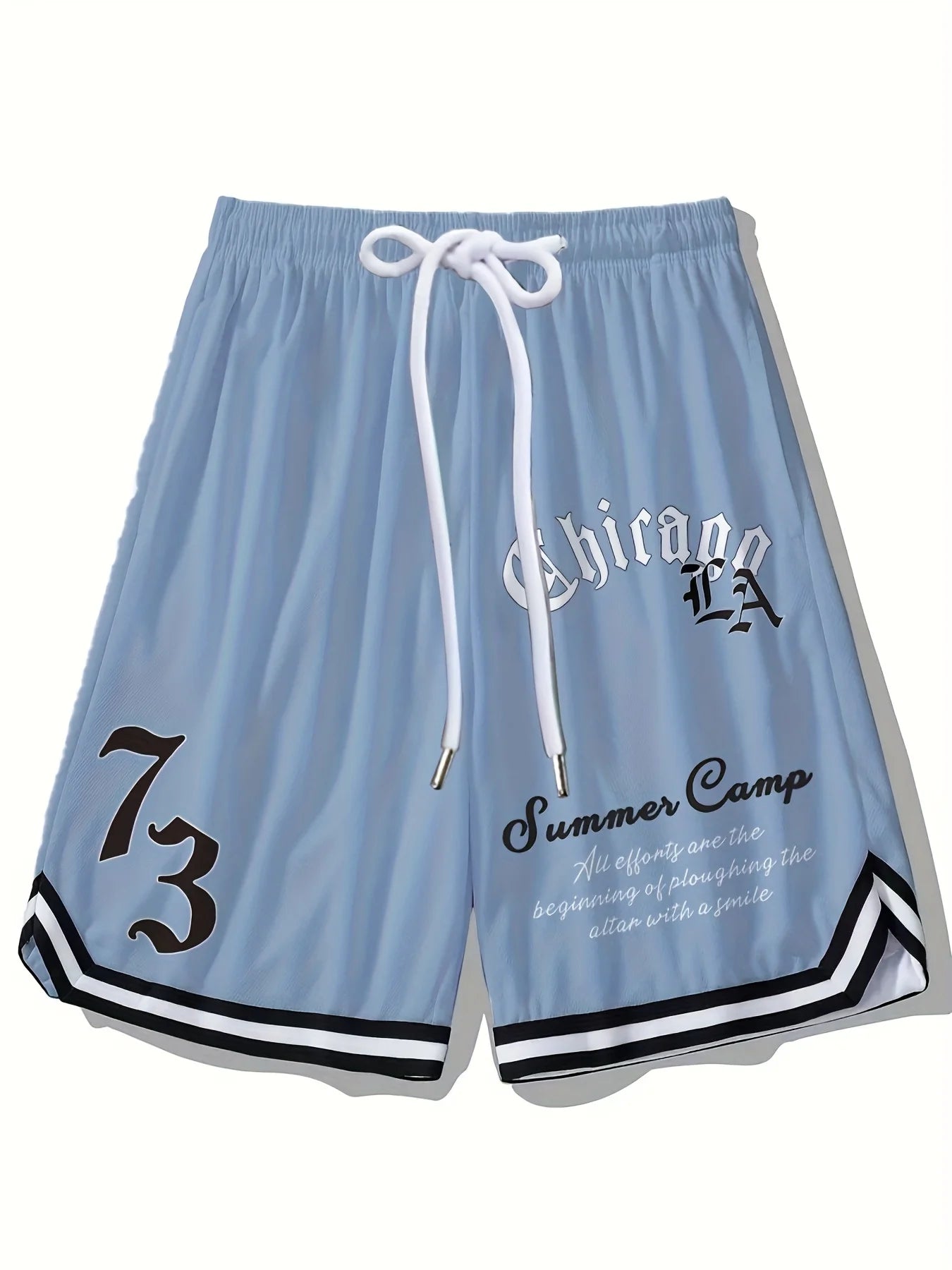 Summer 2025 new 3D digital printed digital 73 pattern casual, fashionable, soft, comfortable and lightweight men's shorts