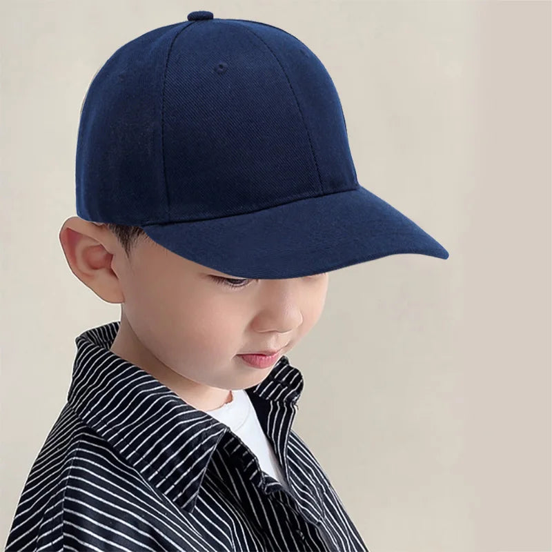 Students Kids Baseball Cap Summer Children Peaked Caps Travel Sun Hat Solid Color Boy Girl Snapback Hat Hip-Hop Hat Dropshipping