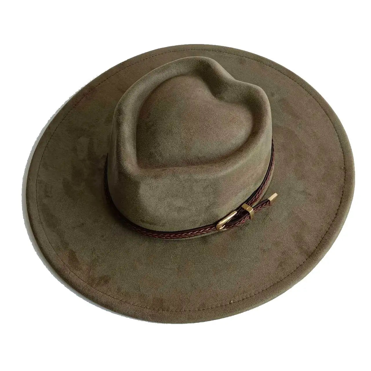 Vegan suede hat belt accessories heart-shaped wide-brimmed fedora hat for men and women felt jazz hat classic chapeau femme