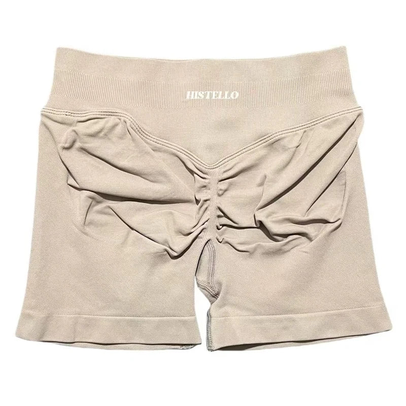 HISTELLO Sports Shorts Df Substitute High Waist Women Yoga Workout Short Seamless Leggings Stretch Fitness Running Gym Shorts