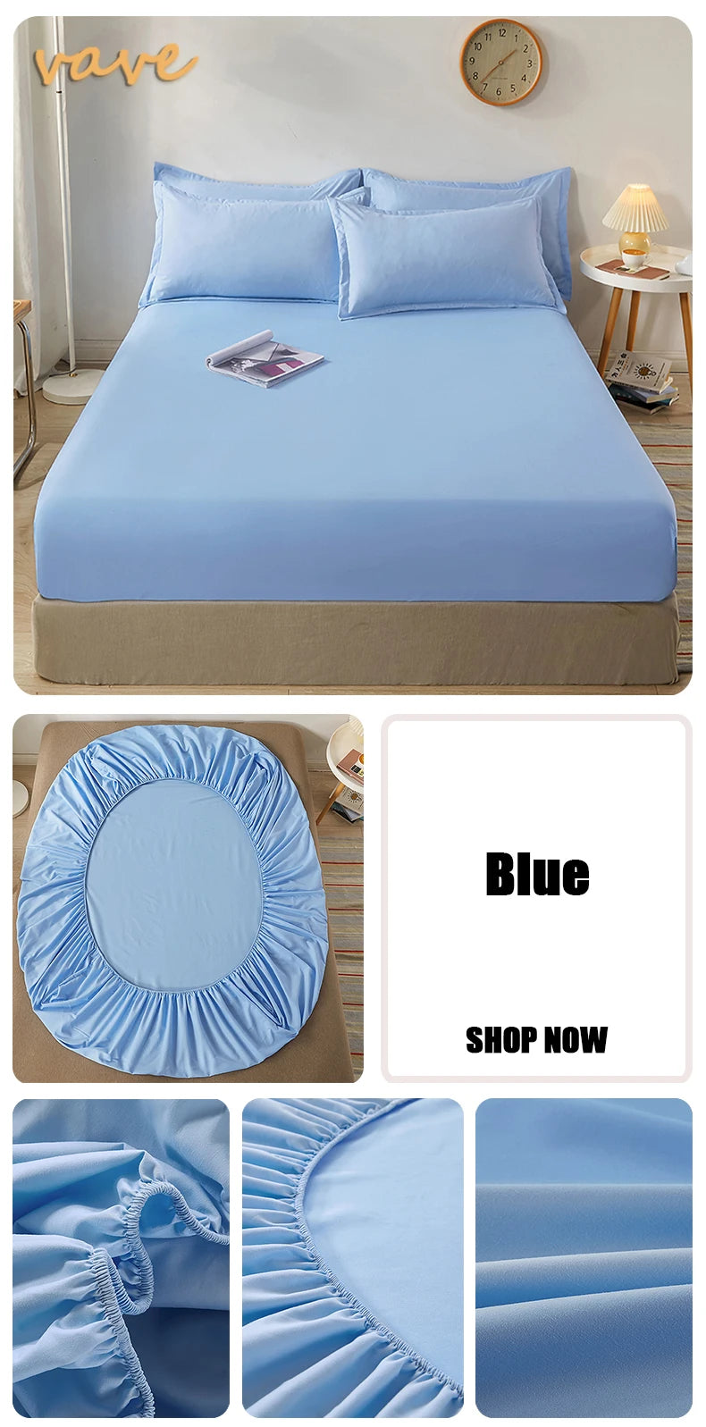 100% Cotton Fitted Sheet with Elastic Bands Non Slip Adjustable Mattress Covers for Single Double King Queen Bed,140/160/200cm