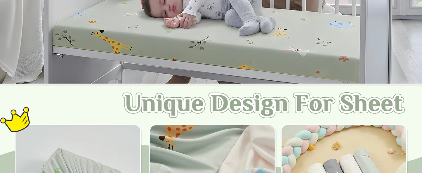 Baby Cot Bed Sheets, 1 Pack Moses Basket Sheet Fitted For Ultra Soft Cotton Baby Crib Sheets For Bassinet, Cot, Moses Basket