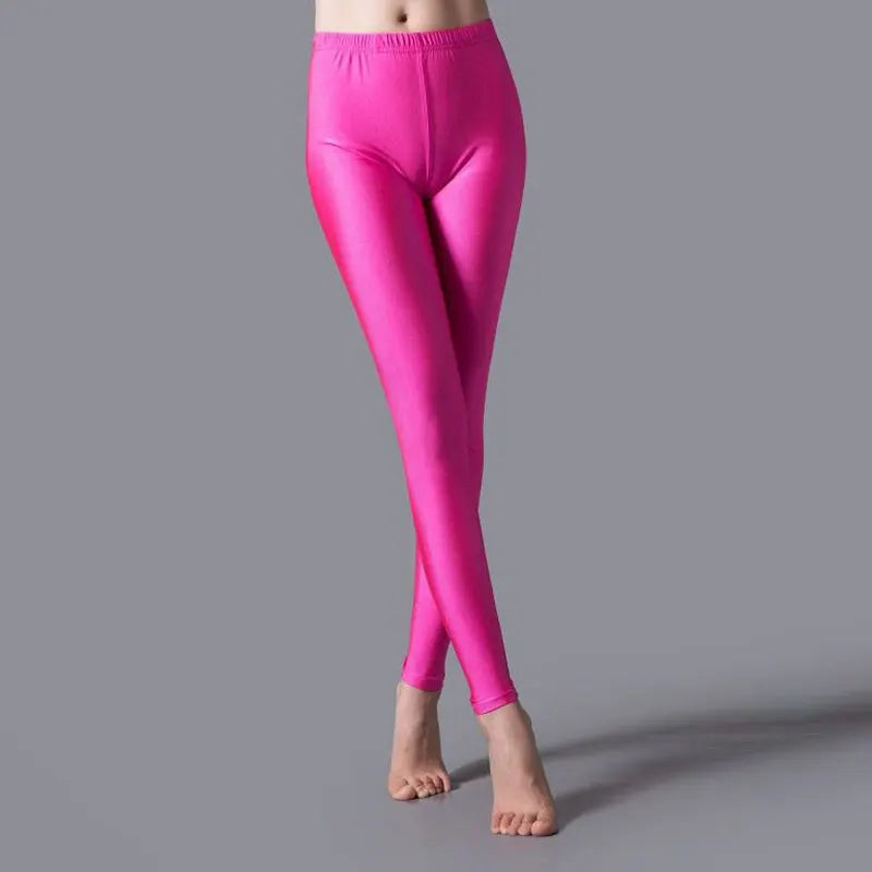 2024 New Satin Glossy Pants High Waist Sport Women Fitness Shiny Yoga Pants Tights Leggings High Elastic Glossy Leggings