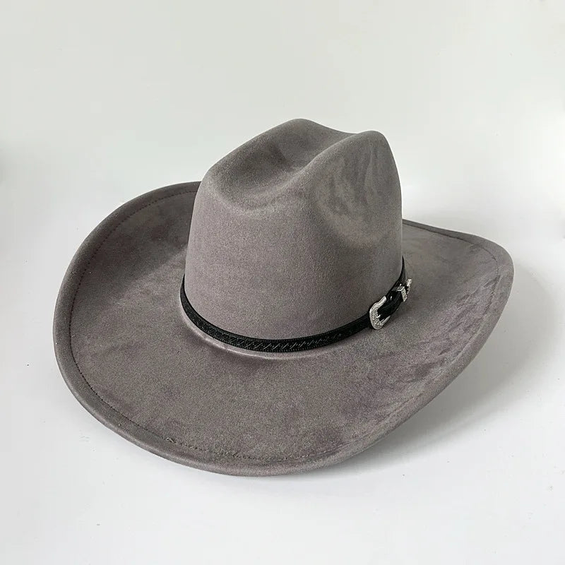 Western Vegan suede hat cowboy hat jazz panama hat unisex women's hat wide brim cowboy hat women's hat cowboy hat