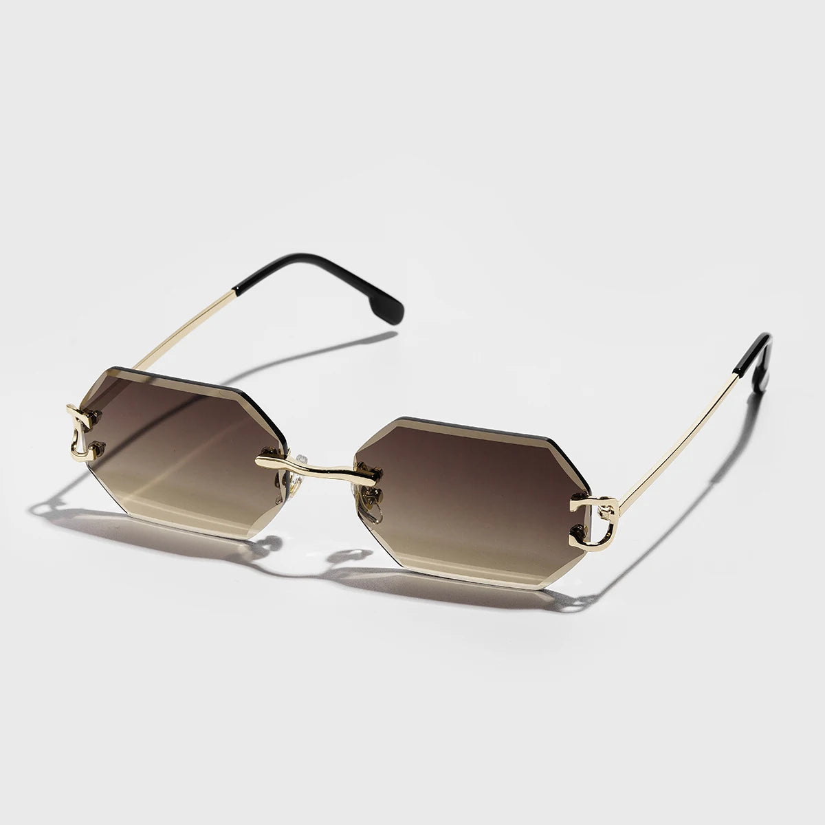Ruiao 2026 new rimless luxury Sunglasses diamond cut sun shades for man and women designer brand glasses UV400 frameless eyewear