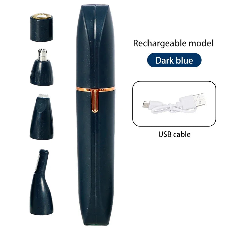 4 In 1 Electric Hair Remover Razor Full Body Shaving Facial Epilator Shaver Eyebrow Trimmer Nose Bikini Line Painless Epilator