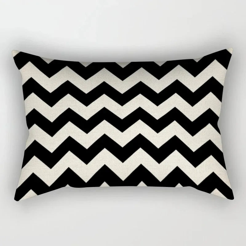 Geometric Black Pillowcase Living Room Sofa Cushion Cover Pillowcase Waist Home Decoration