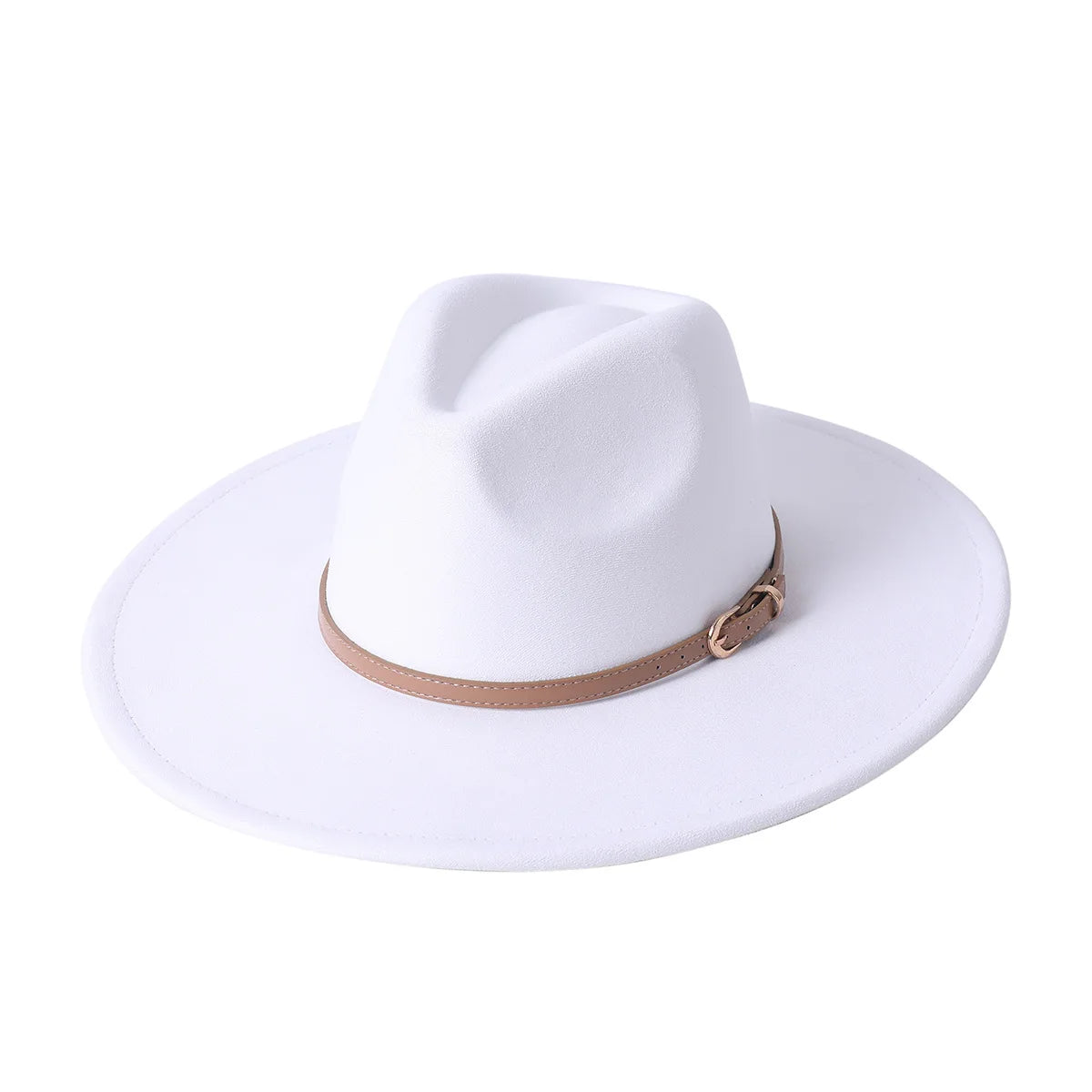 Vegan suede hat belt accessories heart-shaped wide-brimmed fedora hat for men and women felt jazz hat classic chapeau femme