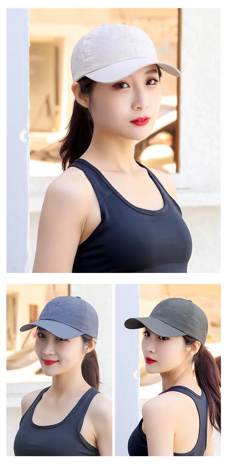Wholesale Men Women Summer Baseball Cap Quick Drying Hats Unisex Breathable Sport Pure Color Snapback Hat Bone Baseball Hat