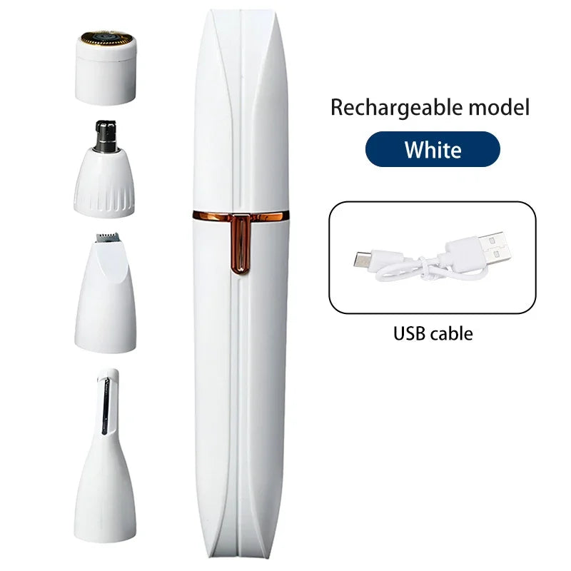 4 In 1 Electric Hair Remover Razor Full Body Shaving Facial Epilator Shaver Eyebrow Trimmer Nose Bikini Line Painless Epilator