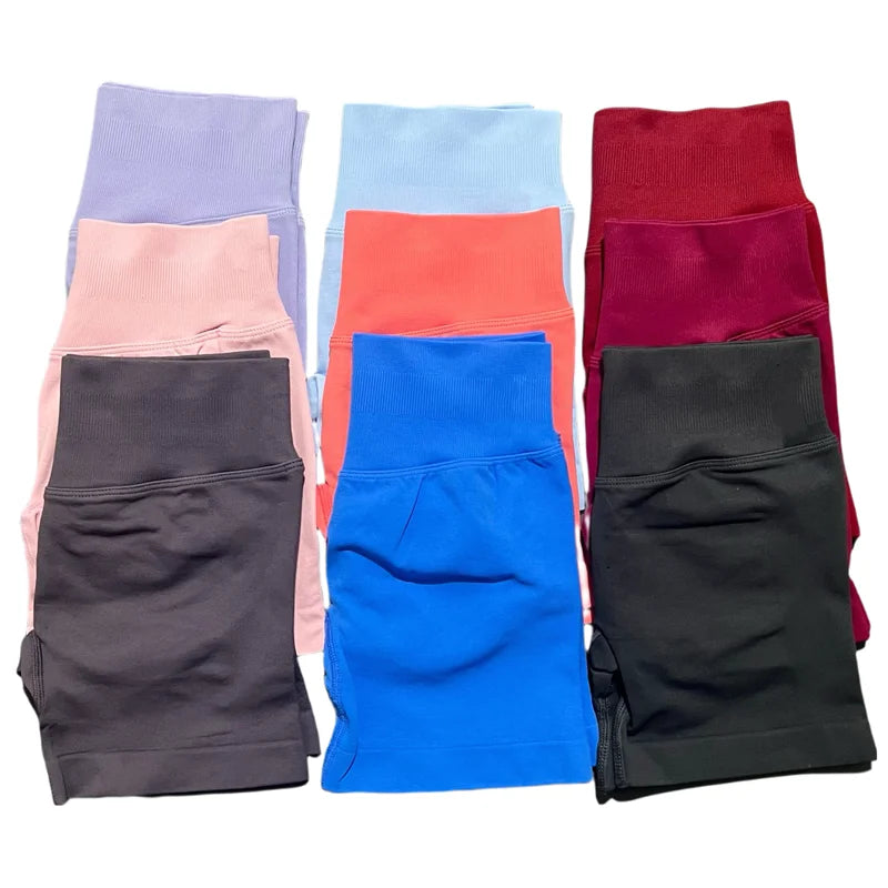 HISTELLO Sports Shorts Df Substitute High Waist Women Yoga Workout Short Seamless Leggings Stretch Fitness Running Gym Shorts