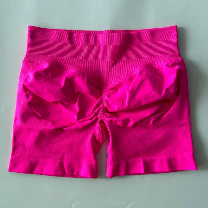 DF LOGO Seamless Gym Shorts Low Ribbed Band Yoga Shorts Scrunch Bum Workout Shorts Booty Stretch Fitness Clothes Running Shorts