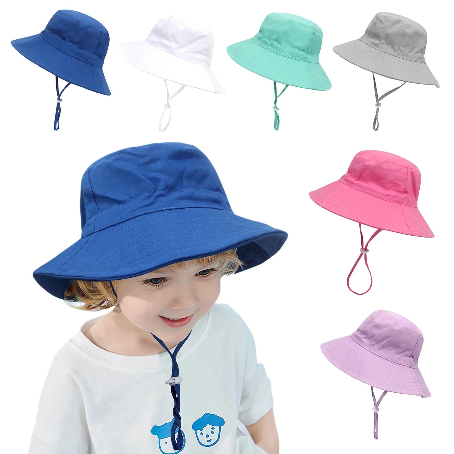 1 PC Summer children sun hat sun protection hat for boys and girls breathable basin hat beach cap fisherman hat
