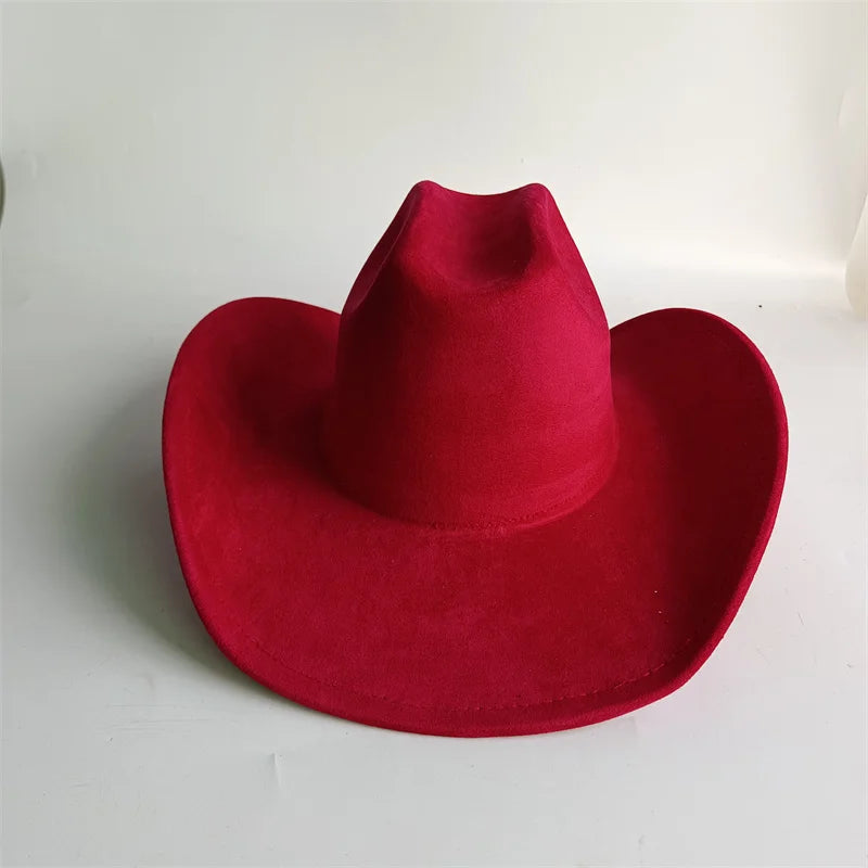 Western Vegan suede hat cowboy hat jazz panama hat unisex women's hat wide brim cowboy hat women's hat cowboy hat