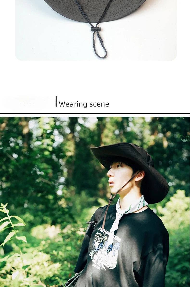 Women Beach Fishing Unisex Bonnet Cap Breathable Round-Rimmed Jungle Mens Portable Outdoor Sun Hat for Women UV Protection