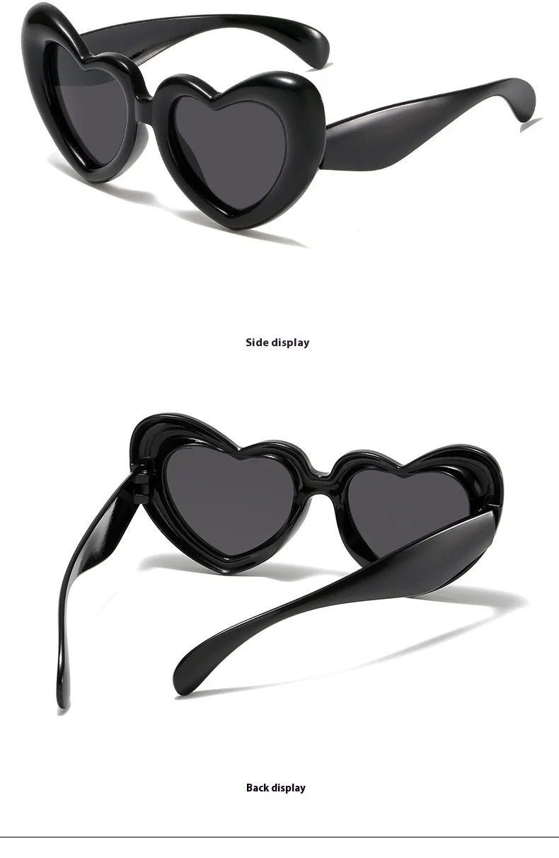 2024 New Children's Sunglasses And Funny Inflatable, Cute Heart Shaped Sunglasses, Female Instagram, Concave Shape