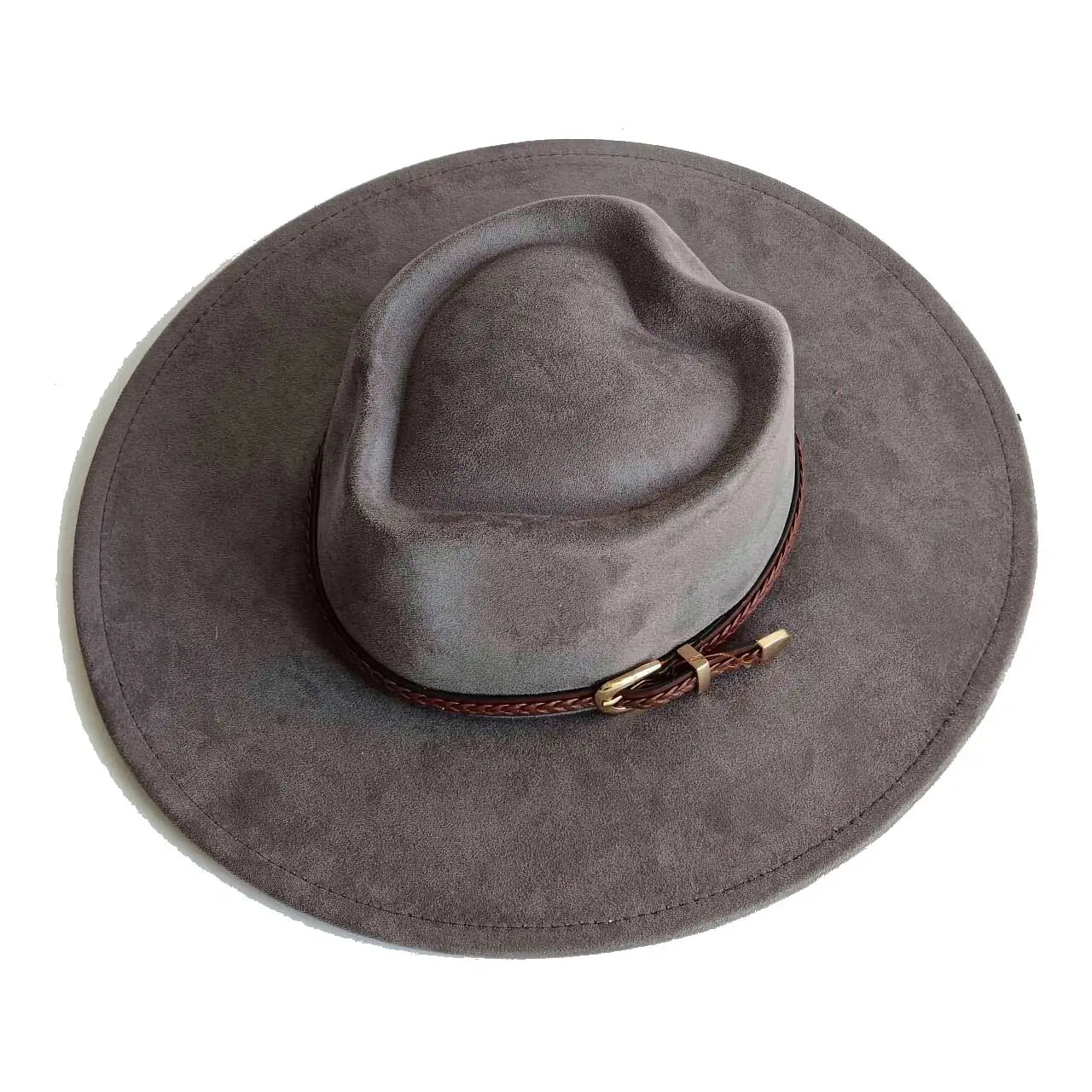 Vegan suede hat belt accessories heart-shaped wide-brimmed fedora hat for men and women felt jazz hat classic chapeau femme
