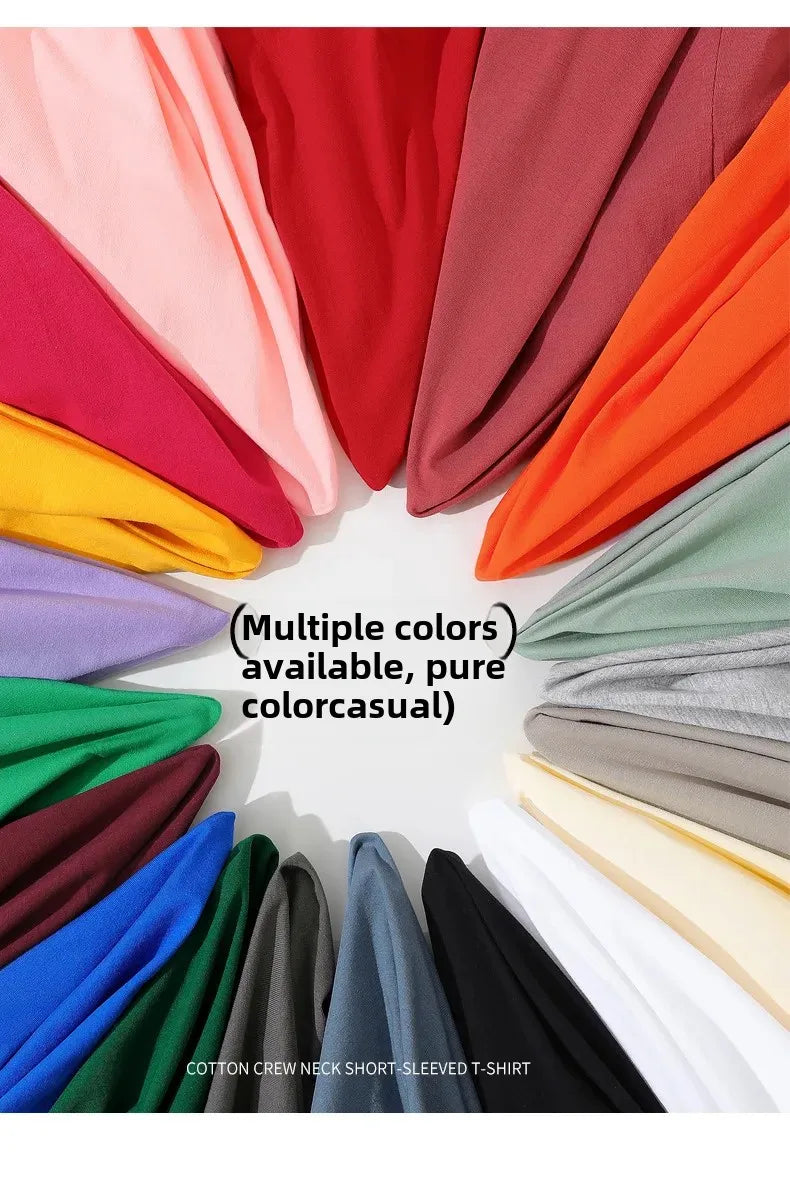 Classic Style Pure Cotton Short Sleeve T-Shirt 19 Colors Available 180 Grams Summer New Arrival Adult Short T-Shirt