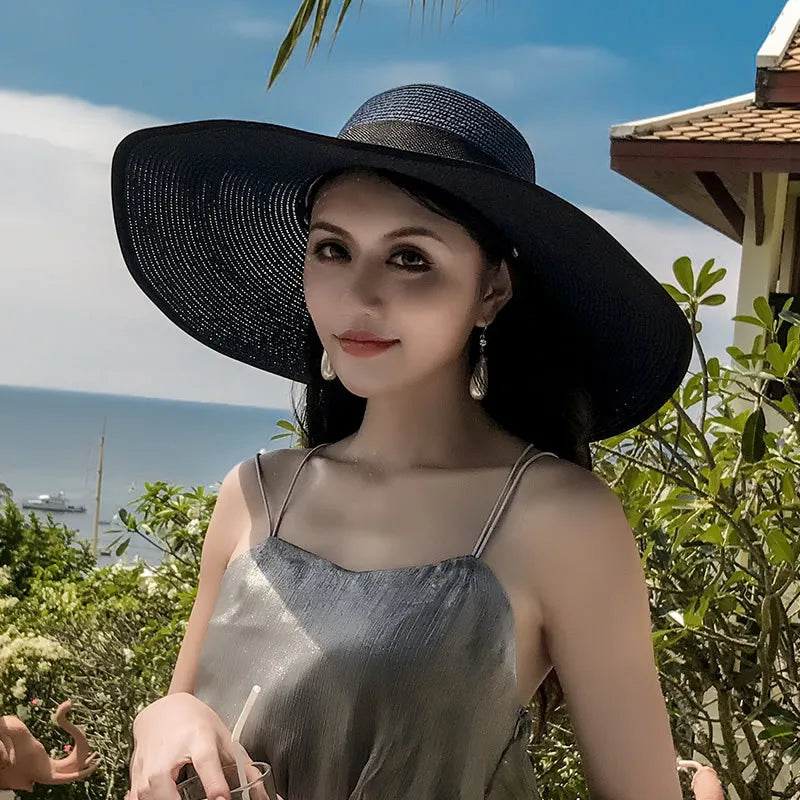 Women Hat Foldable Summer Straw Hat For Beach Travel Visors Female Face Protection UV Cut Bucket Cap Girl Sun Panama Wholesale