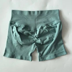 DF LOGO Seamless Gym Shorts Low Ribbed Band Yoga Shorts Scrunch Bum Workout Shorts Booty Stretch Fitness Clothes Running Shorts
