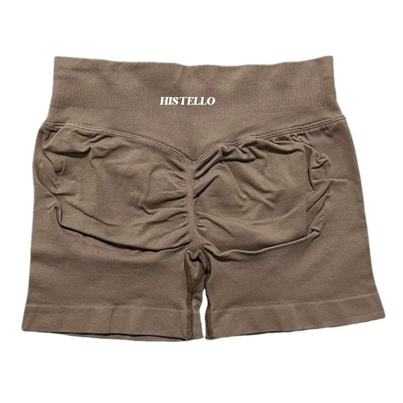 HISTELLO Sports Shorts Df Substitute High Waist Women Yoga Workout Short Seamless Leggings Stretch Fitness Running Gym Shorts