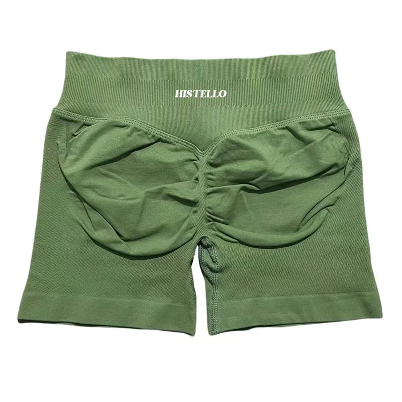 HISTELLO Sports Shorts Df Substitute High Waist Women Yoga Workout Short Seamless Leggings Stretch Fitness Running Gym Shorts