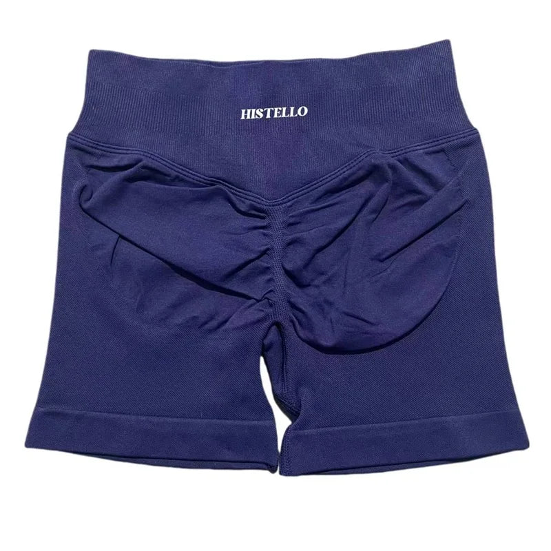 HISTELLO Sports Shorts Df Substitute High Waist Women Yoga Workout Short Seamless Leggings Stretch Fitness Running Gym Shorts