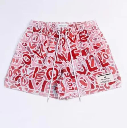 RYOKO RAIN New summer men's shorts men and women's fashion beach seaside casual shorts mesh sports quick-drying quarter pants