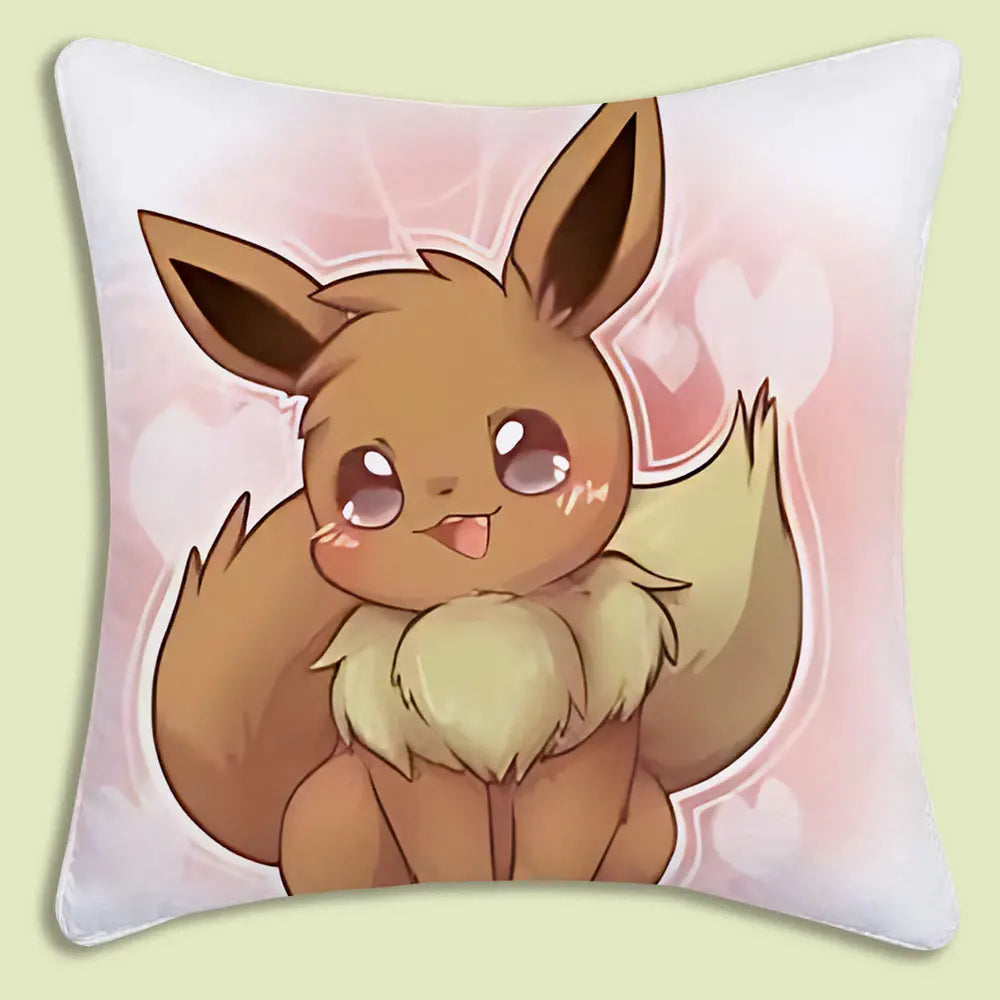 Anime P-Pokemon Pillow Covers Cartoon Sofa Decorative Home Double-sided Printing Short Plush Cute Cushion Cover