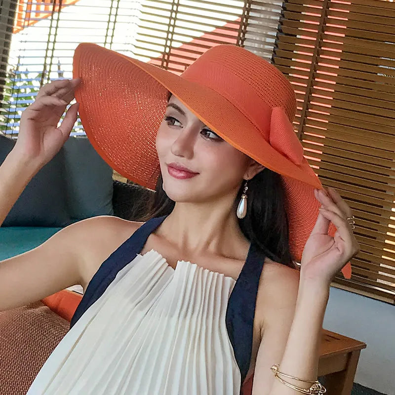 Women Hat Foldable Summer Straw Hat For Beach Travel Visors Female Face Protection UV Cut Bucket Cap Girl Sun Panama Wholesale